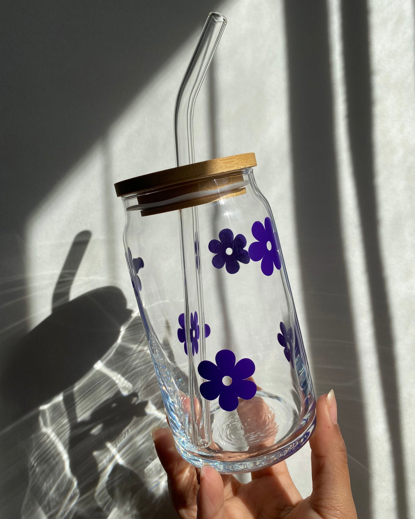 Violet Blossom 16 oz Glass